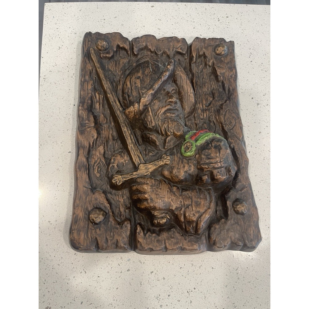 Vanguard Studio Style 3D Spanish Conquistador Faux Wood Carving Plaster Wall Art